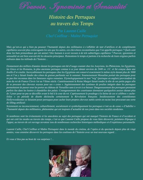 'Pouvoir, Ignominie et Sensualité', Histoire des Perruques au travers des Temps, livre de Laurent Caille