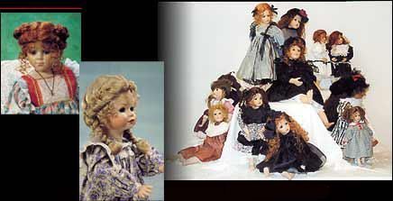 Fabrication sur mesure de perruques pour poupées de grande à petite taille, cheveux et synthétique.